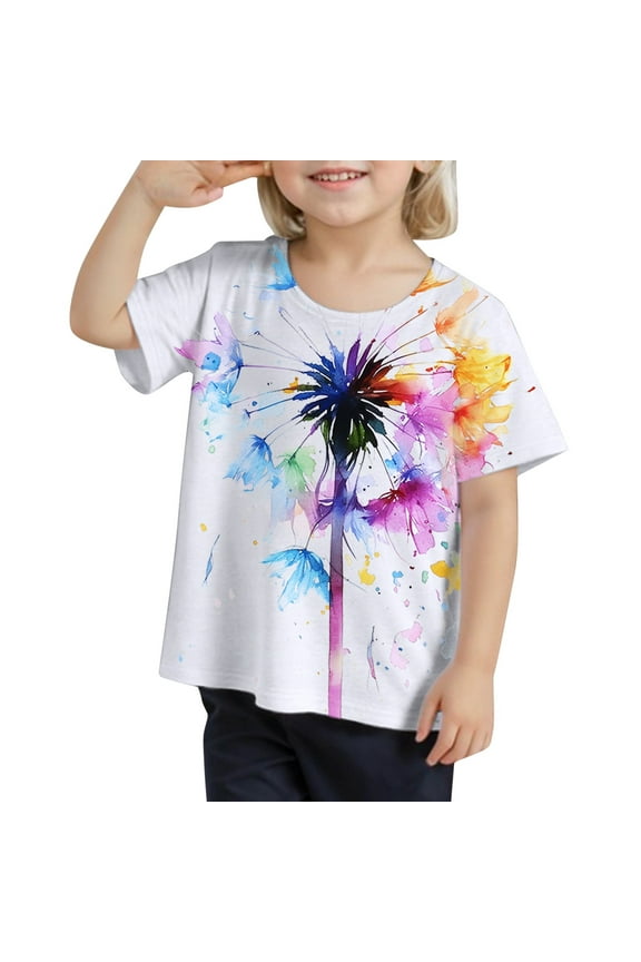 Girl Clothes Girl' Ink Painting Printed Top T Shirt