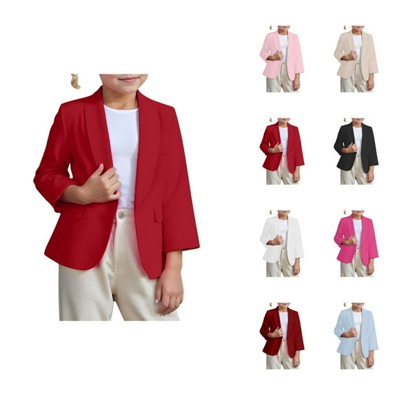 Girl Clothes Girl Jacket Solid Color Suit Jacket For Girls Small Casual Suit For Kids