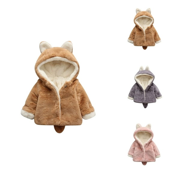 Girl Clothes Girl Jacket Toddler Baby Boys Girls Windproof Winter Coat Thicken Warm Hoodie Outwear