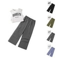 thumbnail image 1 of Girl Clothes Girl Sets Girls Summer Sleeveless Letter Tank Top And Casual Pants Set For Big Kids, 1 of 4
