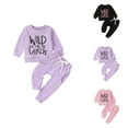 thumbnail image 1 of Girl Clothes Girls Clothing Sets Toddler Boys Girls Long Sleeve Letter Prints T Shirt Pullover Tops Pants Outfits, 1 of 5