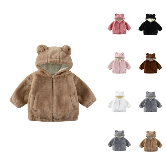 Girl Clothes Girls Coat Girls Winter Coat Soft Hooded Jacket With Ears Zip Up Outerwear For Toddlers And Kids Warm Cozy Fall Outerwear