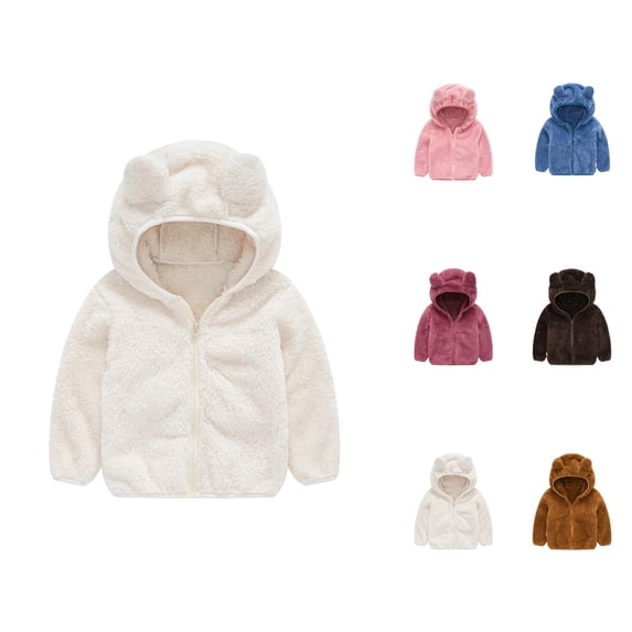 Girl Clothes Girls Jacket Coat Warm Ear Cute Boy Hooded Baby Kids Outwear Toddler Thick Zipper Girls Coat&jacket