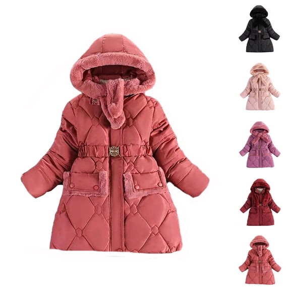 Girl Clothes Girls Jacket Kids Toddler Baby Unisex Patchwork Spring Winter Cute Coat Hooded Padded Jacket Outwear Clothes