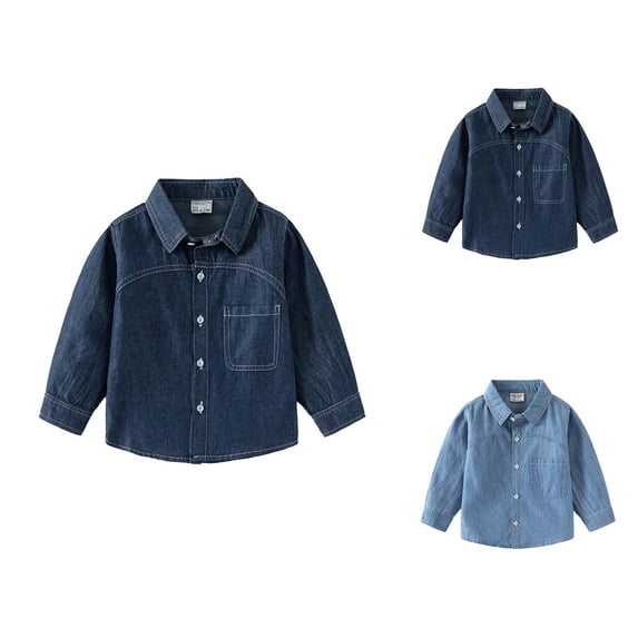 Girl Clothes Girls Lightweight Jacket Stylish Girls Coat & Jacket Denim Long Sleeve Shirt Top For Toddler Kids Casual Outerwear Comfortable Loose Fit Spring Fall Fashion
