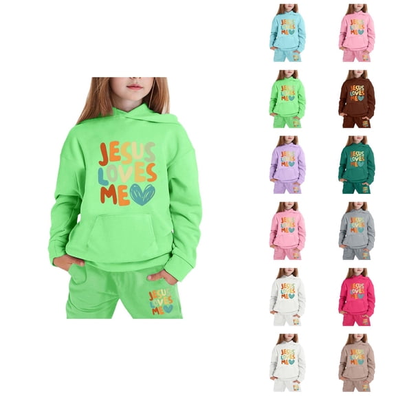 Girl Clothes Girls Set Children's Long Sleeved Hooded Hoodie Set