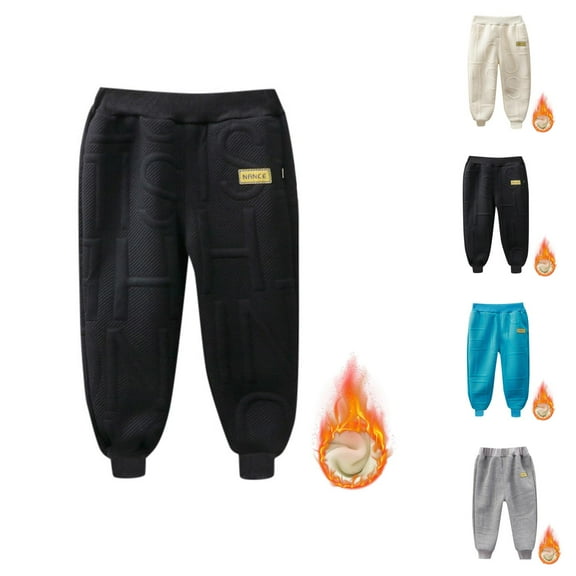 Girl Clothes Girls' Solid Joggers Toddler Kids Baby Girls Boys Pants Athletic Active Jogger Pants Sweatpants Lined Winter Warm Long Bottoms Trousers