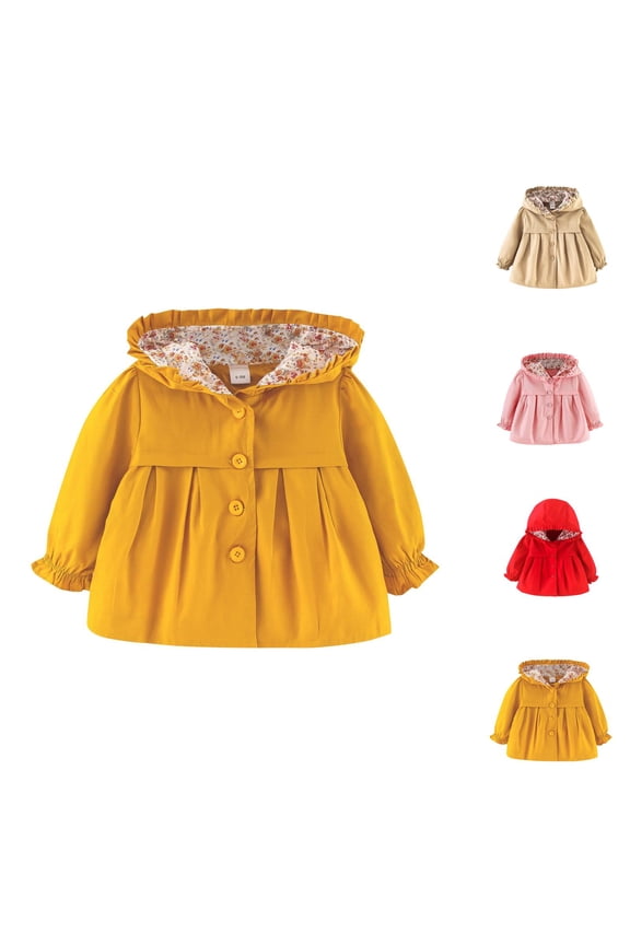 Girl Clothes Jackets for Girls Toddler Casual Spring Fall Hooded Jackets Windbreaker Jacket Outwear Coat Baby Girls