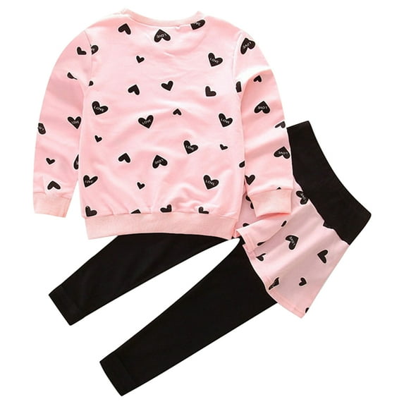 Girl Clothes Outfit Set Sweatshirt Top & Long Pantskirts Sets Size 1T-9T