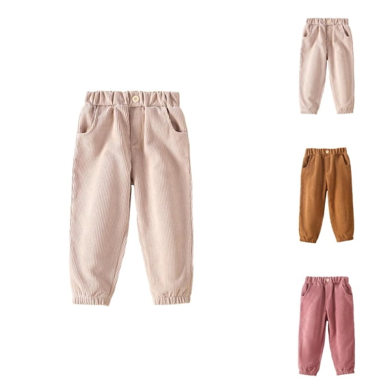 Girl Clothes Pants Girls Girls Corduroy Pants For Toddler Kids Soft Comfortable Casual Long Pants With Elastic Waist For Everyday Wear And Outdoor Activities