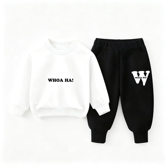 Girl Clothes Solid Color Sweatsuit Long Sleeve Fall Outfits 2Pcs Winter Pant Sets White 2-3Years