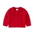 thumbnail image 1 of Girl Coat&Jacket Newborn Infant Baby Knit Sweater Autumn Solid Long Sleeve Tops Cardigan Clothes Red 90, 1 of 8