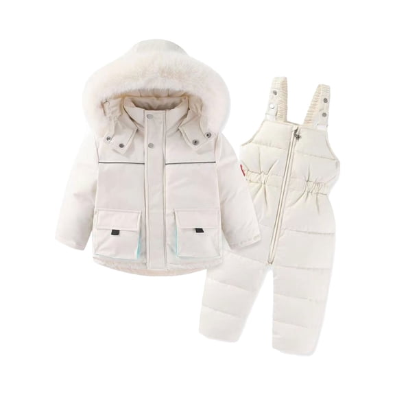 Girl Coats 4t Snowsuit Set Coat Down Bib Kids + Jacket Hooded 2 Baby Girls Pants Girls Winter Coats for Teen Girls