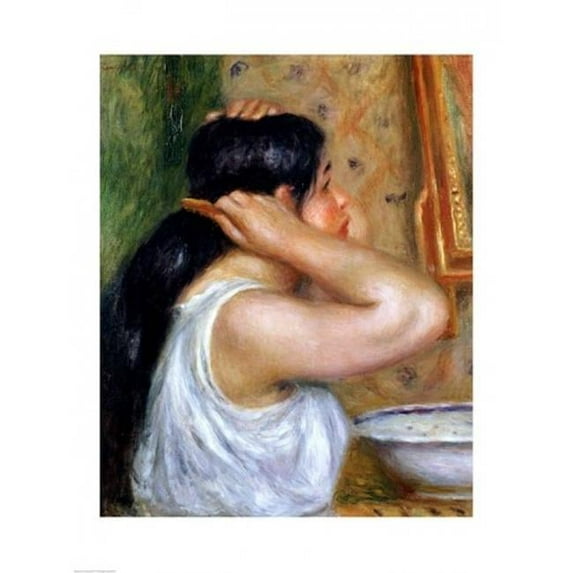 Girl Combing Her Hair 1907 Poster Print by Pierre-Auguste Renoir - 18 x 24 in.