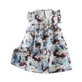 thumbnail image 1 of Girl Cute Dresses Sleeveless Summer Floral Dress Cotton Comfort Flutter Sundress Dailywear Sweet Clothing, Black, 6 Months, 1 of 3