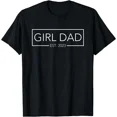 thumbnail image 1 of Girl Dad Est 2023 To Be New Daddy Fathers Day Gift Unisex T-Shirt, 1 of 2