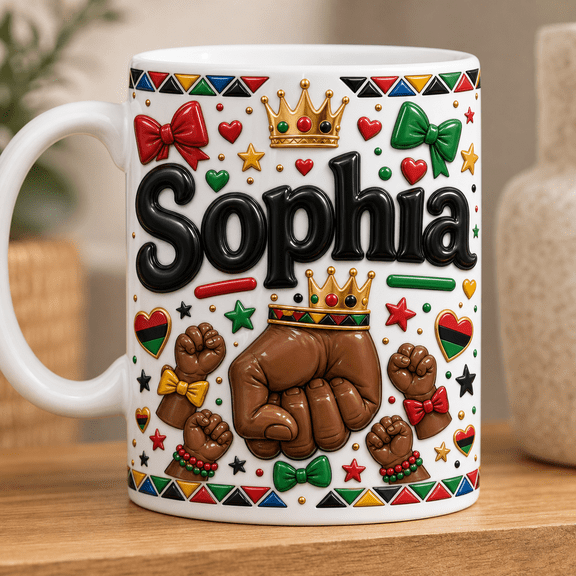 Girl Dad Mug 2D Printed 3D Effect, Personalized Sophia Coffee Cup Gift for Dad