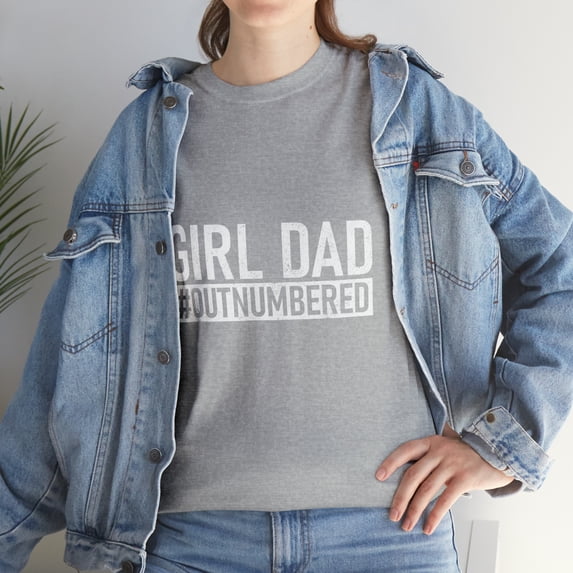 Girl Dad Outnumbered - Funny Father's Day T-Shirt