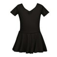 thumbnail image 1 of Girl Dance Clothes Ballet 3-12T Short Sleeve Skirted Leotards Kids Gymnastic Ballerina Dresses 3-12 Years Old, Black, 5 Years, 1 of 4