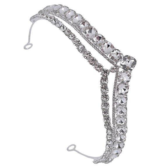 Girl Decorative Tiara Rhinestone Crown Headband Crowns Bride Silver
