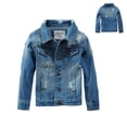 thumbnail image 1 of Girl Denim Jacket Long Sleeve Button down Girls Blue Jean Jacket Kids Spring Jacket 8-9 Years Jacket Boys, 1 of 8