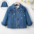 thumbnail image 1 of Girl Denim Jacket Long Sleeve Button down Girls Embroidery Denim Jacket Spring Jacket 4-5 Years Jacket Girls, 1 of 4