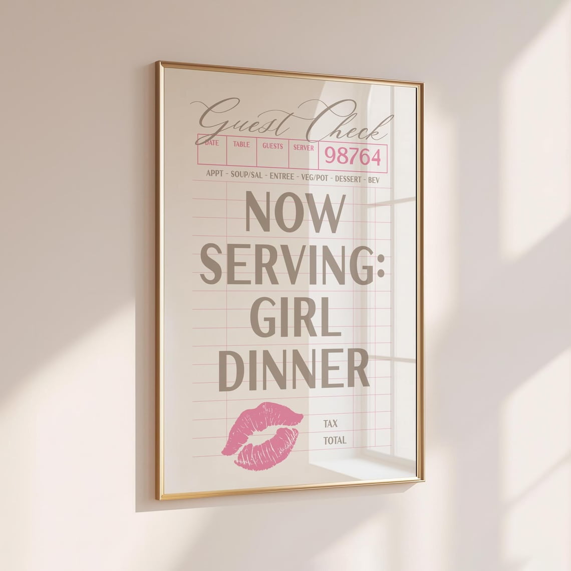 Girl Dinner Print Aesthetic Kitchen Decor Trendy Kitchen Prints