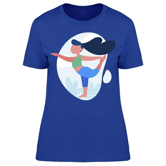 Girl Does Yoga Exercises T-Shirt Women -Image by Shutterstock, Female x-Large