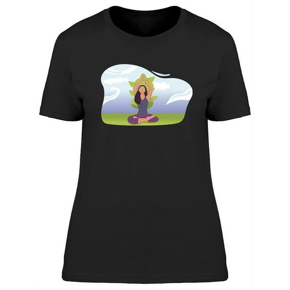 Girl Does Yoga In Nature T-Shirt Women -Image by Shutterstock, Female x-Large