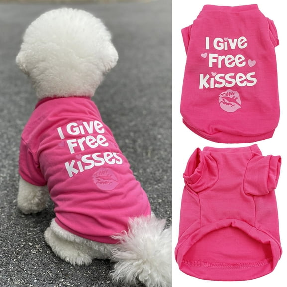 Girl Dog Clothes for Small Medium Dogs - Summer Dog Vest Shirt with Printing, Soft Breathable Cotton Pet T Shirt Apparel for Frenchi Bulldog,Puppy,Cats