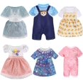 thumbnail image 1 of Girl Doll Clothes and Accessories Gift - 8 pcs Alive-Baby Doll Clothes Dress Outfits for 12 Inch Dolls, 6 Complete Sets Clothing of Dresses Cloak Onesies Pajamas, 1 of 1