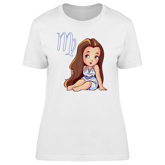 Girl Doodle Virgo T-Shirt Women -Image by Shutterstock, Female Medium