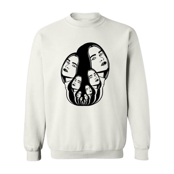 Girl Drawn Portrait Sweatshirt Men -Image by Shutterstock, Male 3X-Large