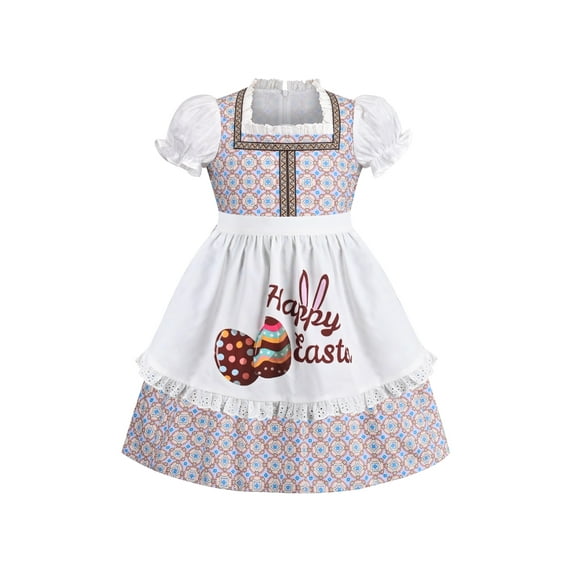 Girl Dress 2 Piece German Dirndl Oktoberfest Bavarian Easter Bunny 14 Years