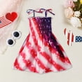 thumbnail image 1 of Girl Dress 4th Of July Girls' Sleeveless Dress Strap Floral A Line Dress, 1 of 4
