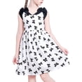thumbnail image 1 of Sunny Fashion Girl Dress Black White Bow Tie Sleeveless Sundress Cotton Butterfly 10 Years, 1 of 5
