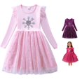 thumbnail image 1 of Girl Dress Long-sleeve Elegant Gown Airy Unique Fun Mesh Tulle for Winter and Party Dress Set, 1 of 5