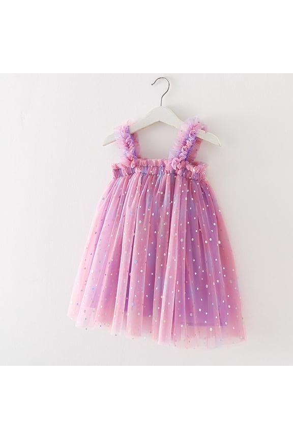 Girl Dress Ruffle Tulle Baby Dress Girls Summer Dresses Baby Girls Rainbow Dress Girl Clothing 3-4 Years Girl Fashion