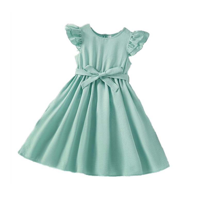 Girl Dress Spring Summer Dresses Ruffle Sleeve A-Line Dress