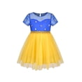 thumbnail image 1 of Girl Dress Yellow Blue Ethnic Pattu Pavadai Short Sleeve 6 Years, 1 of 6