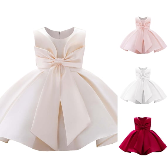 Girl Dress with Bow Ballet Tutu Bridal Party Flowy Comfortable for Party Cozy Sweet Dress Set