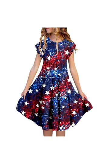 Red White And Blue Dress Girl