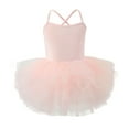 thumbnail image 1 of Girl Dresses Ballet Dance Performance Sleeveless Solid Tutu Leotards Girls Dress Beige 9-10 Years, 1 of 2