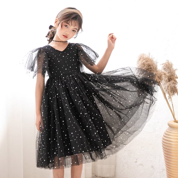 Girl Dresses Casual Birthday Dress for Girls Kids Party Dress for Girls 6-7 Years