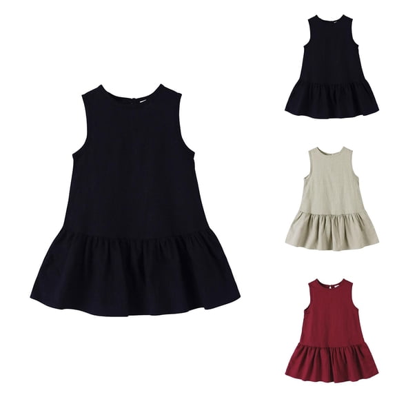 Girl Dresses Girls Formal Dresses Kids Toddler Baby Girls Spring Summer Solid Sleeveless Princess Dress Clothes