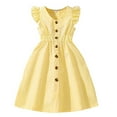 thumbnail image 1 of Girl Dresses Girls Party Dress Girls Dresses Summer Casual A-Line Ruffle Hem Button Down Striped Dress for Girls Ages 8 to 12 Years, 1 of 9