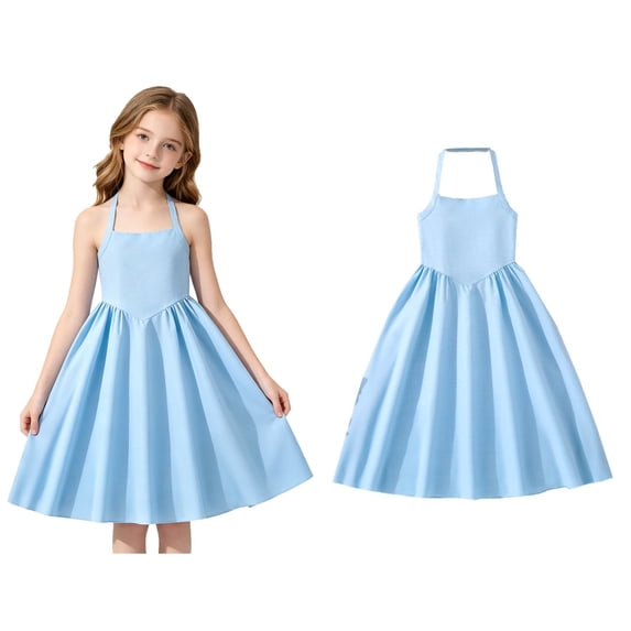 Girl Dresses Halter Neck Smocked Casual Swing Dress Girls Dresses Size 11-12 Years