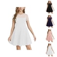 thumbnail image 1 of Girl Dresses Princess Dresses Girls Dress Solid Color Mesh Stitching Cute Summer Short Everyday Dress, 1 of 5