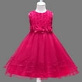 thumbnail image 1 of Girl Dresses Ruffle Lace Wedding Flower Girl Dress (Hot Pink 5-6 Years), 1 of 8