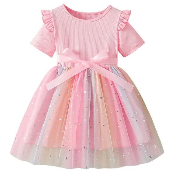 Girl Dresses Size 10-12 Tutu Dresses for Toddler Girls Easter Dresses Birthday Party Princess Dress Sundress Trendy Spring Summmer Outfit Fashion Cothes #Pink 3-4 Years